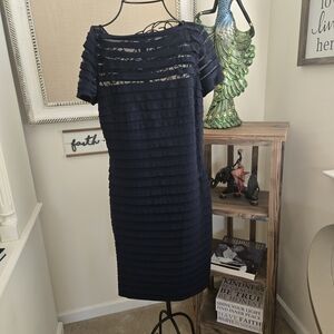 Adrianna Papell Midnight Blue Midi Dress